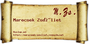 Marecsek Zsüliet névjegykártya